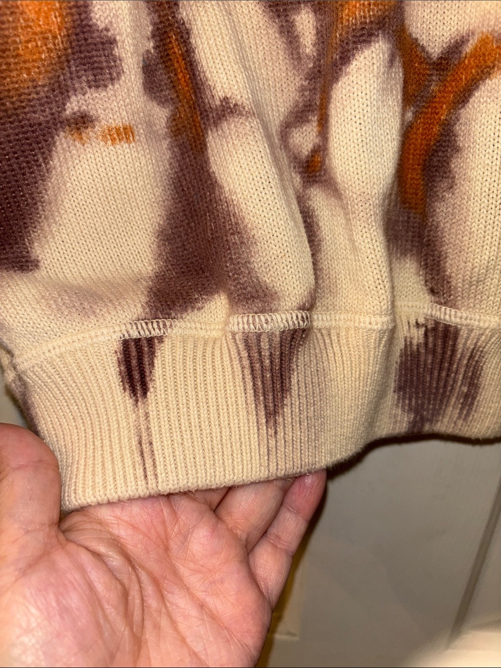 Natural Life Tie-Dye Crewneck Sweater in Cream, Blue & Brown S/M EUC - Picture 3 of 6